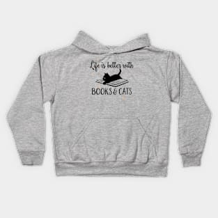 Life Is Better With Cats & Books Kids Hoodie